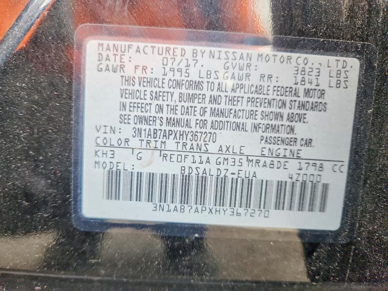 2017 NISSAN SENTRA SV 12