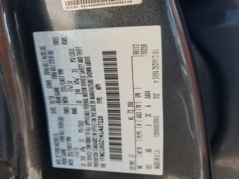 2019 FORD ESCAPE SE 13