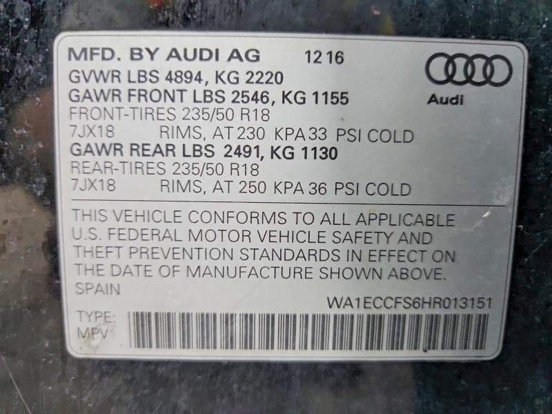 2017 AUDI Q3 PREMIUM 13