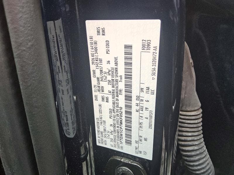2021 FORD F150 SUPERCREW 12