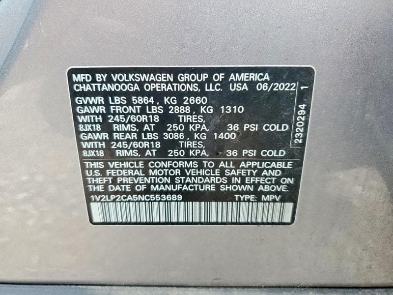 2022 VOLKSWAGEN ATLAS SE 13