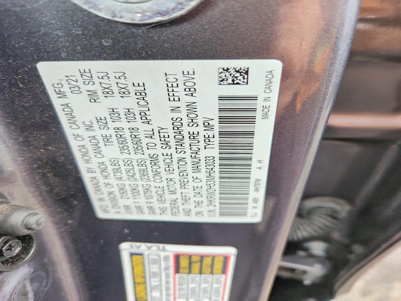2021 HONDA CR-V EX 13