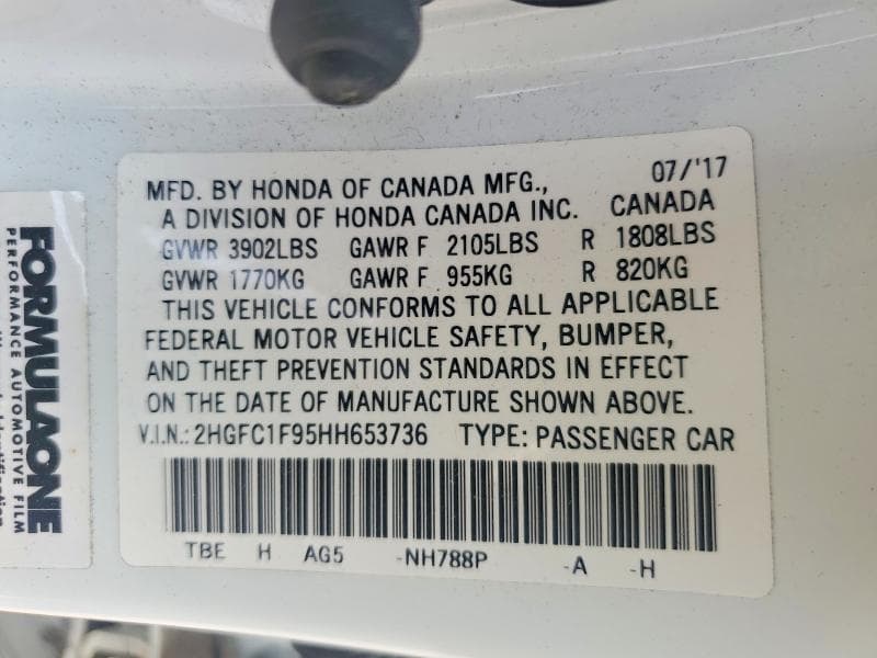 2017 HONDA CIVIC TOURING 13