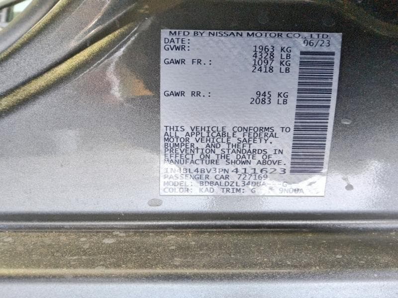 2023 NISSAN ALTIMA S 12
