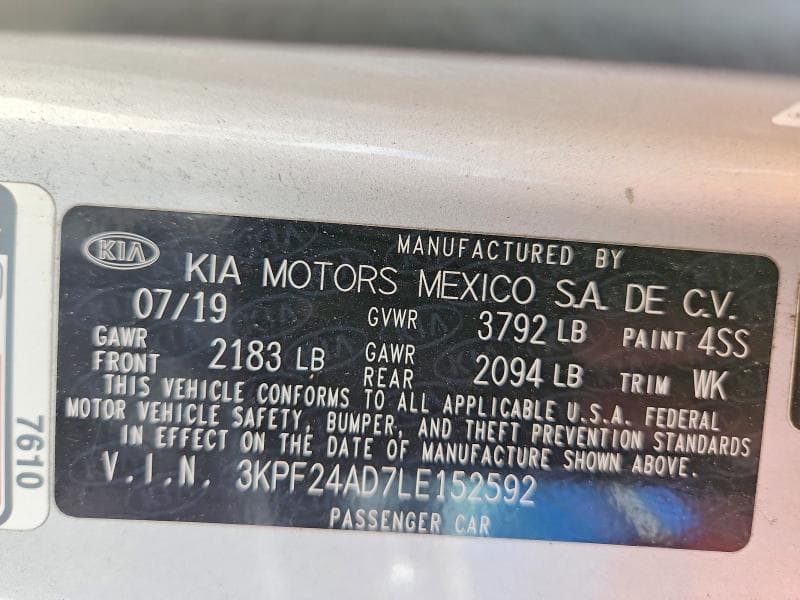2020 KIA FORTE LXS 12