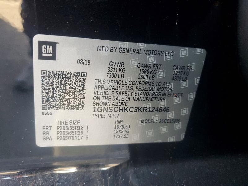 2019 CHEVROLET SUBURBAN C1500 LT 12