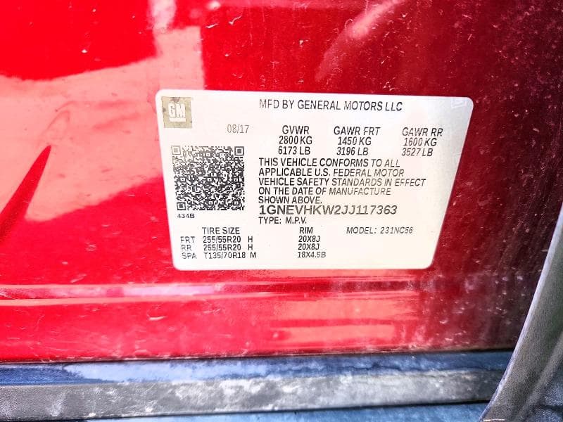 2018 CHEVROLET TRAVERSE LT 13