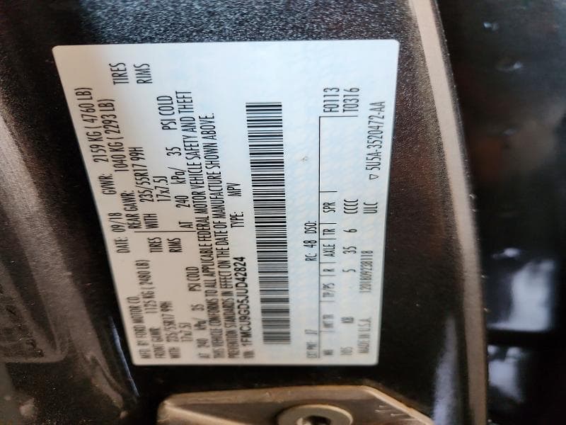 2018 FORD ESCAPE SE 12