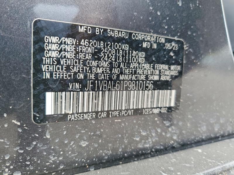 2023 SUBARU WRX LIMITED 12