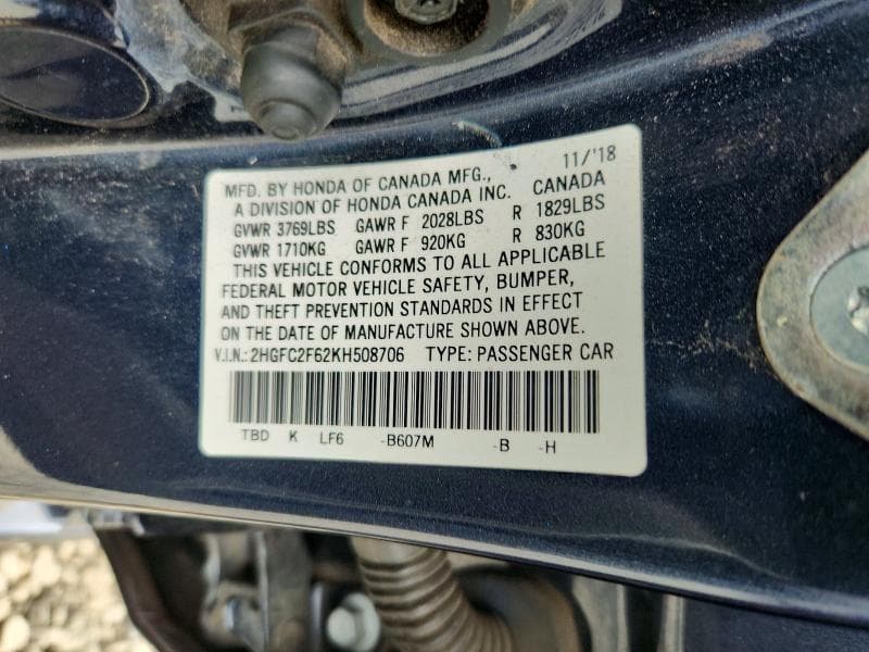2019 HONDA CIVIC LX 13