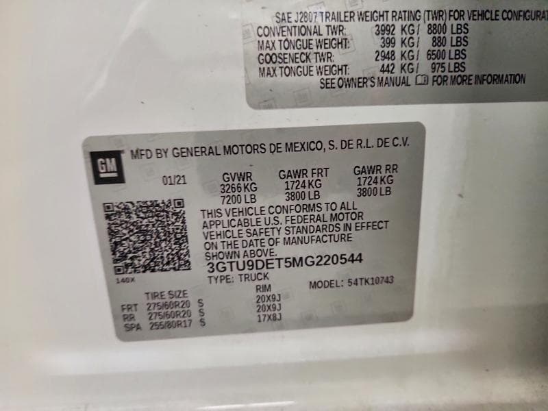 2021 GMC SIERRA K1500 SLT 12
