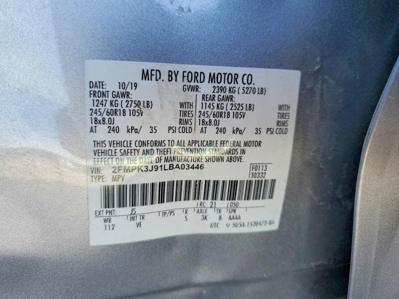 2020 FORD EDGE SEL 12