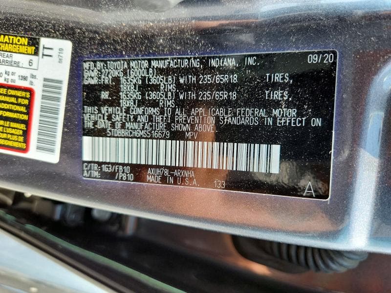 2021 TOYOTA HIGHLANDER HYBRID LE 13
