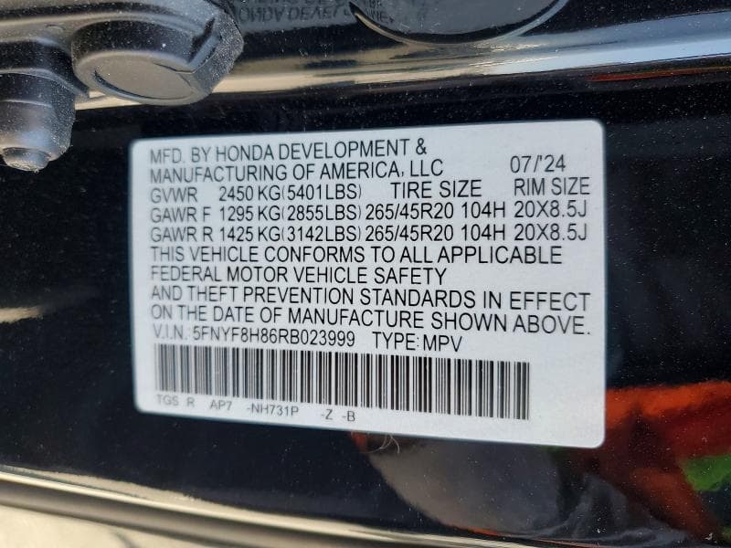 2024 HONDA PASSPORT BLACK EDITION 12