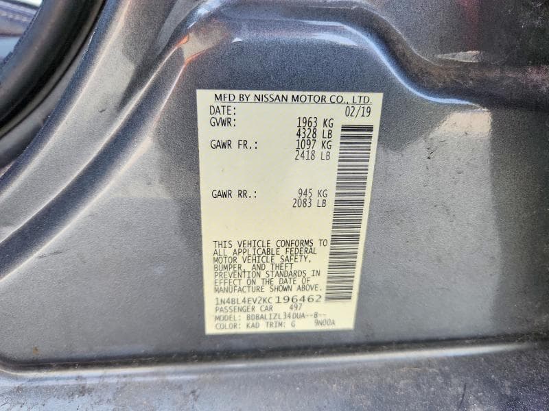 2019 NISSAN ALTIMA SL 12