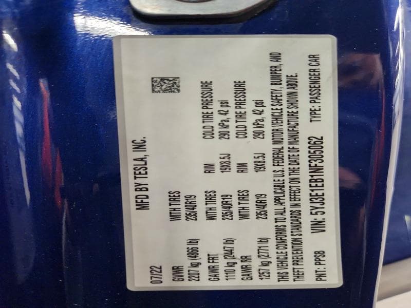 2022 TESLA MODEL 3 12