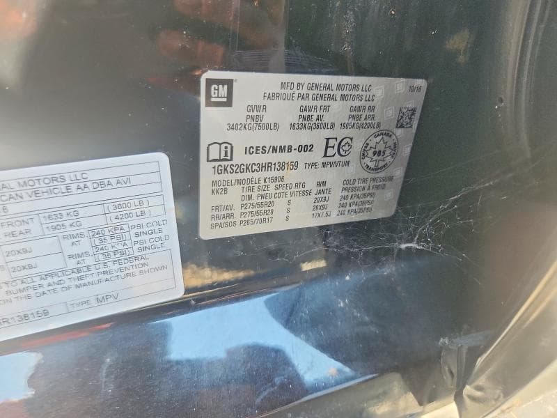 2017 GMC YUKON XL K1500 SLT 13