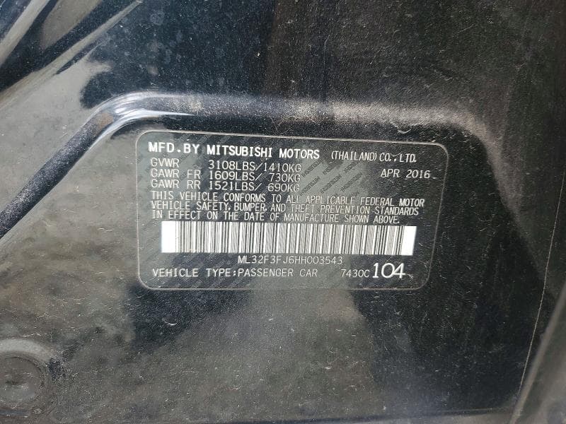 2017 MITSUBISHI MIRAGE G4 ES 12