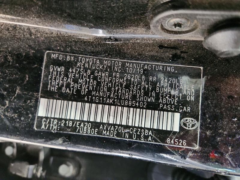 2020 TOYOTA CAMRY SE 13