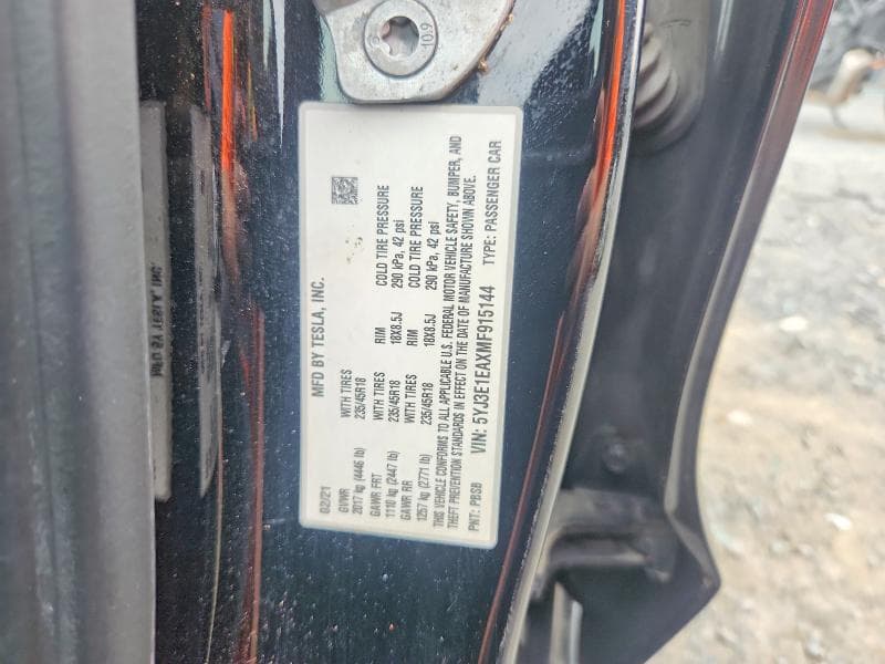2021 TESLA MODEL 3 12