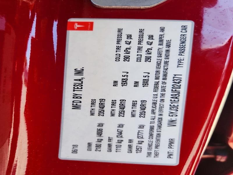 2018 TESLA MODEL 3 12