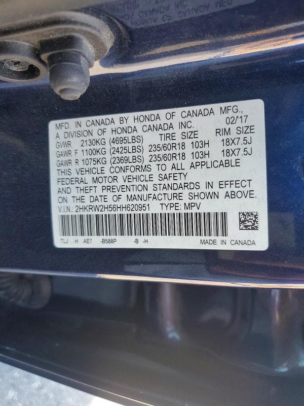 2017 HONDA CR-V EX 13