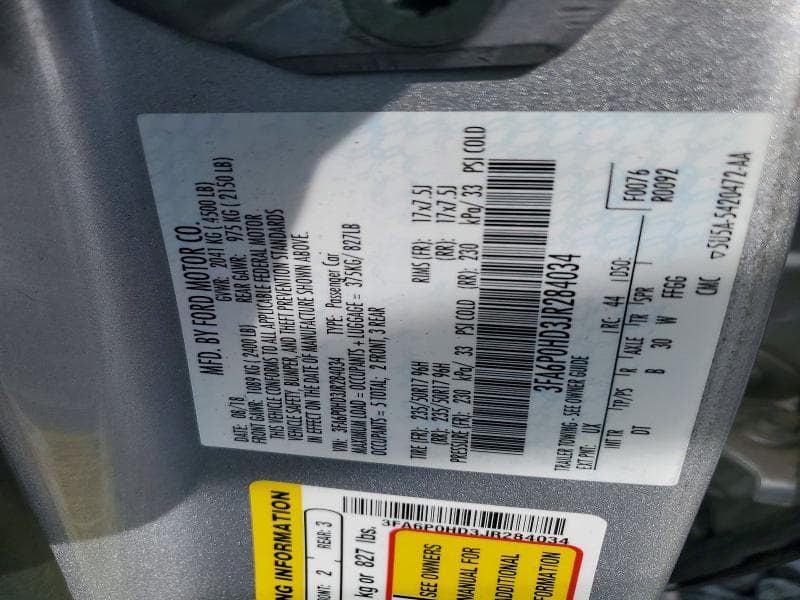 2018 FORD FUSION SE 12