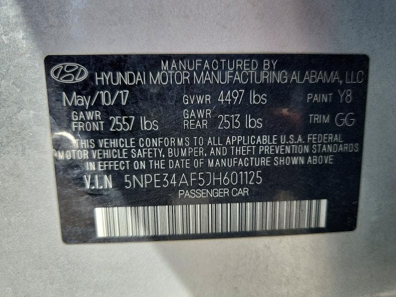 2018 HYUNDAI SONATA SEL 12