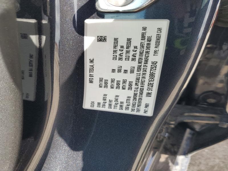 2024 TESLA MODEL 3 13