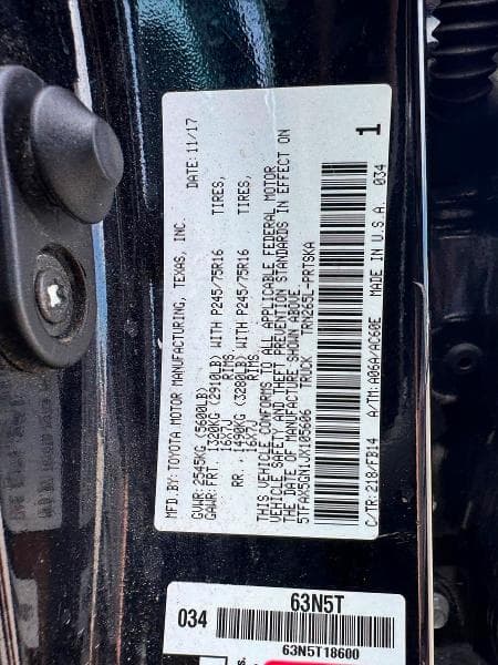 2018 TOYOTA TACOMA SR 10