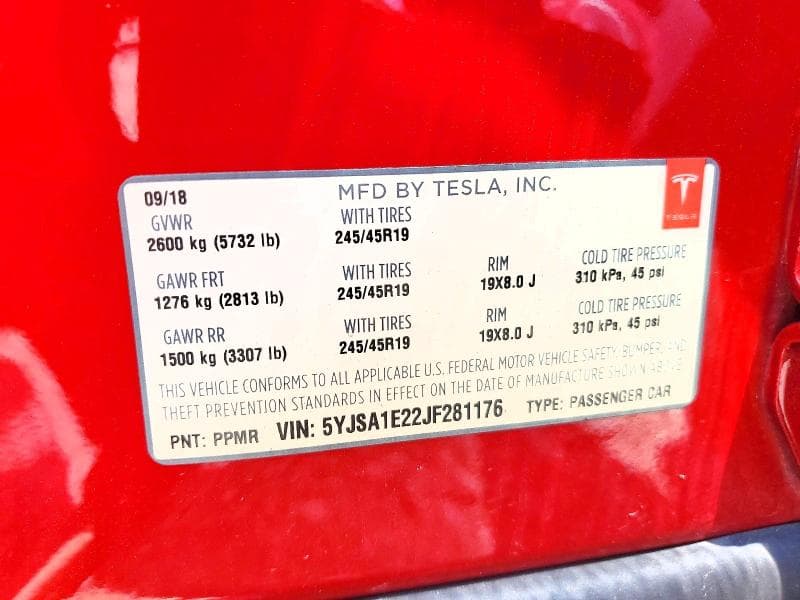 2018 TESLA MODEL S 12