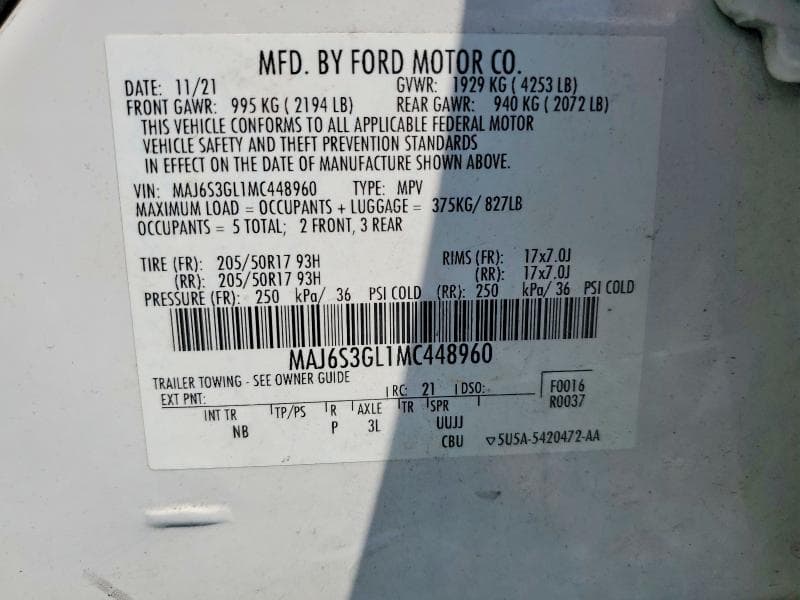 2021 FORD ECOSPORT SE 13