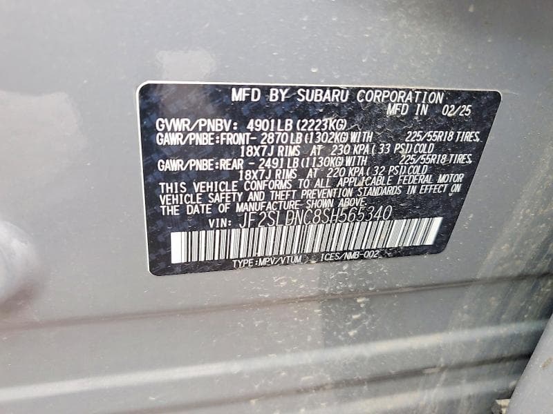 2025 SUBARU FORESTER LIMITED 14