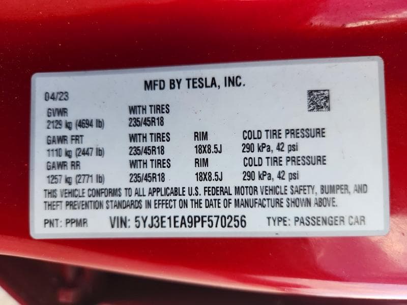 2023 TESLA MODEL 3 12