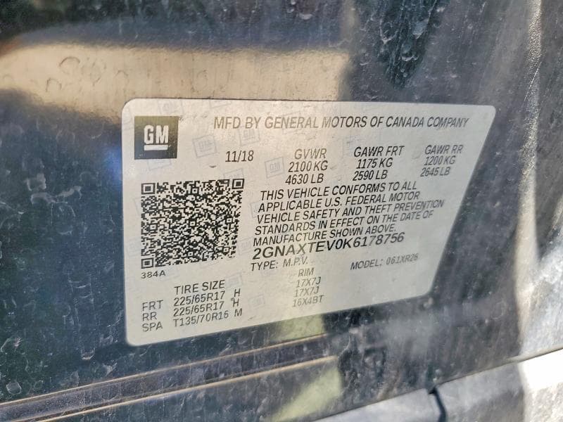 2019 CHEVROLET EQUINOX LT 13
