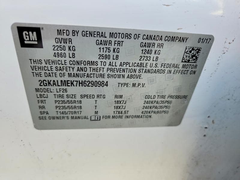 2017 GMC TERRAIN SLE 13