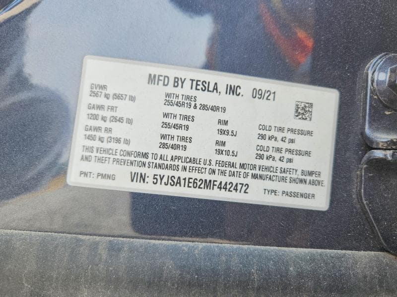 2021 TESLA MODEL S 13