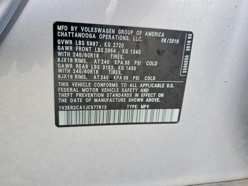 2018 VOLKSWAGEN ATLAS SE 13