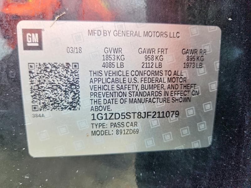 2018 CHEVROLET MALIBU LT 13