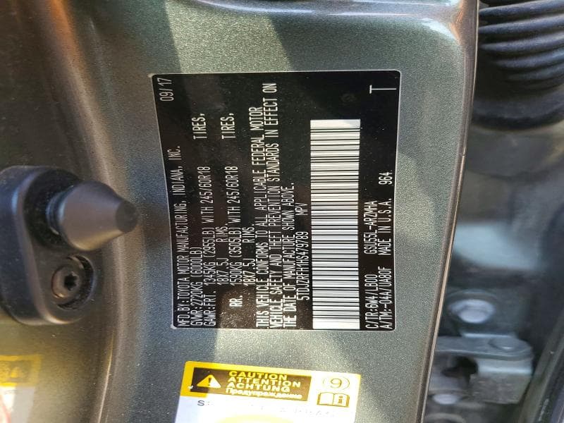 2017 TOYOTA HIGHLANDER XLE 12