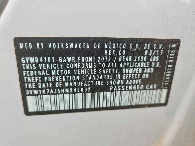 2017 VOLKSWAGEN JETTA S 13