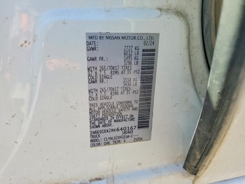 2024 NISSAN FRONTIER PRO-4X 12