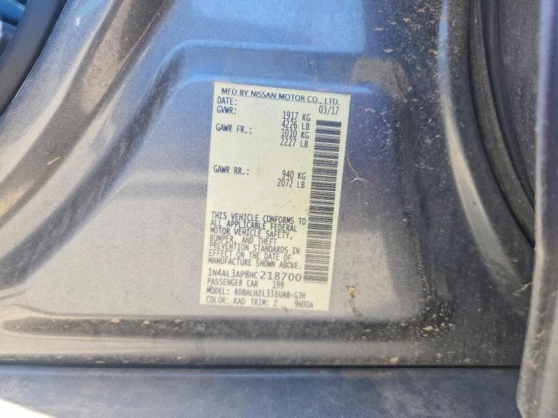 2017 NISSAN ALTIMA 2.5 SR 13