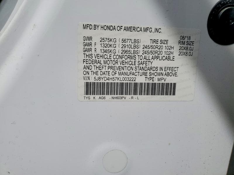 2019 ACURA MDX TECHNOLOGY 13