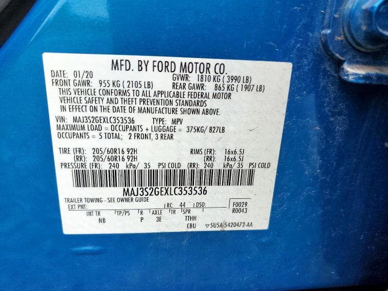 2020 FORD ECOSPORT SE 13