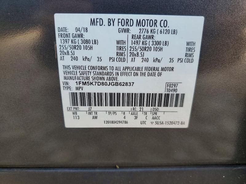 2018 FORD EXPLORER XLT 13
