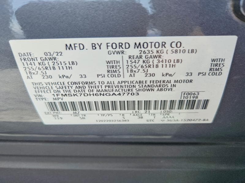 2022 FORD EXPLORER XLT 13