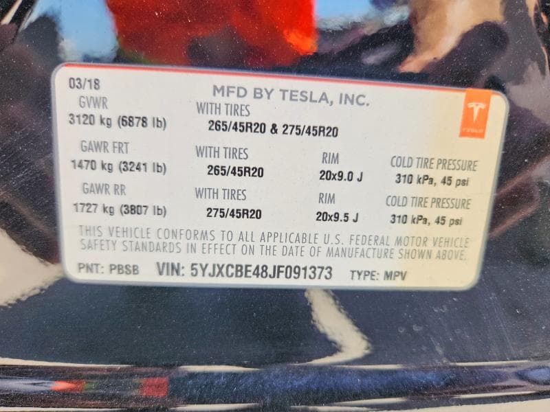 2018 TESLA MODEL X 13