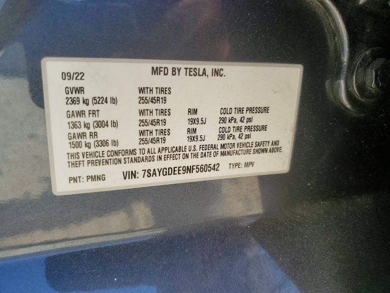 2022 TESLA MODEL Y 14