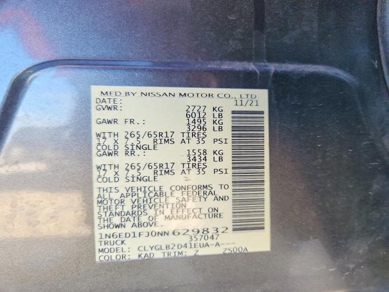 2022 NISSAN FRONTIER SV 12